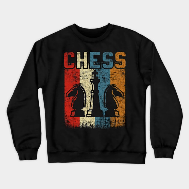 Retro Chess Player Crewneck Sweatshirt by Foxxy Merch